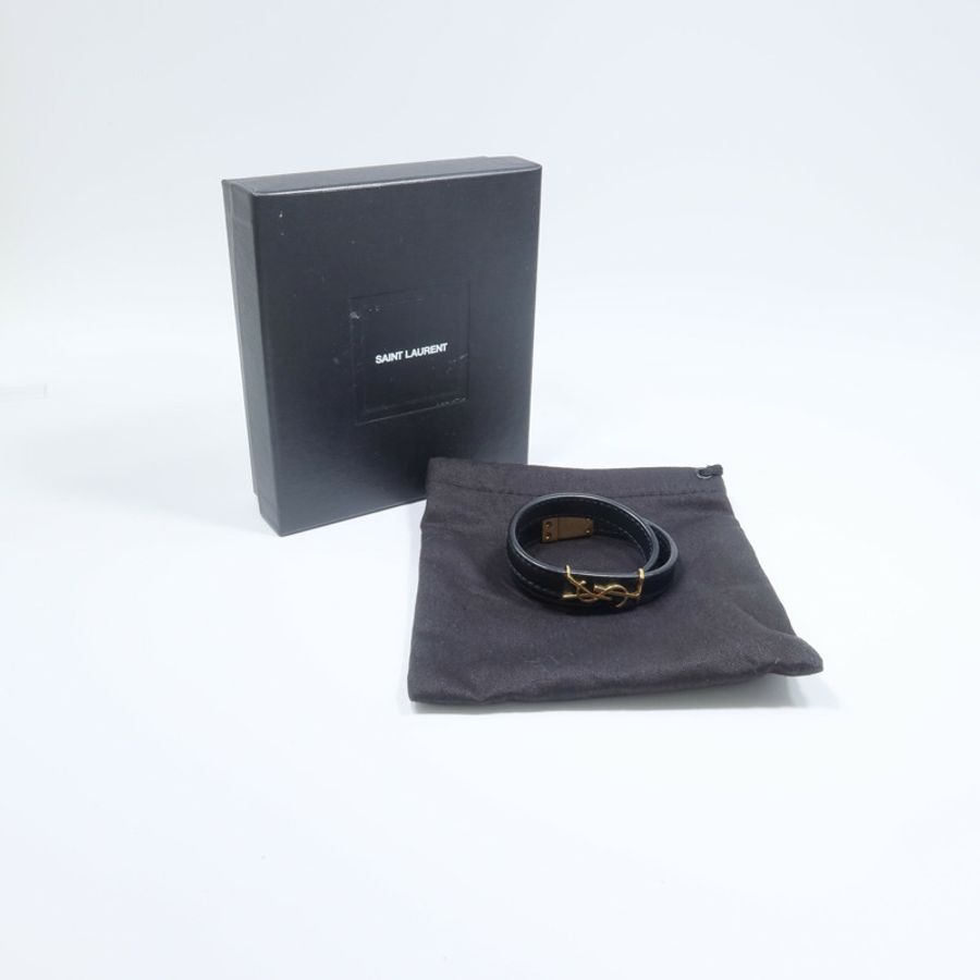 SAINT LAURENT 金屬/牛皮皮革Bracelet手鏈-11
