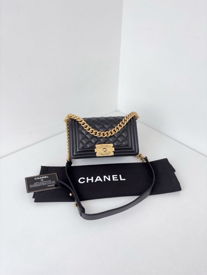💎Chanel香奈兒|Leboy 黑金荔枝牛皮|小號|98新28開帶卡-1
