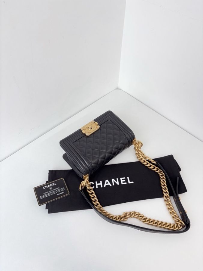 💎Chanel香奈兒|Leboy 黑金荔枝牛皮|小號|98新28開帶卡-4