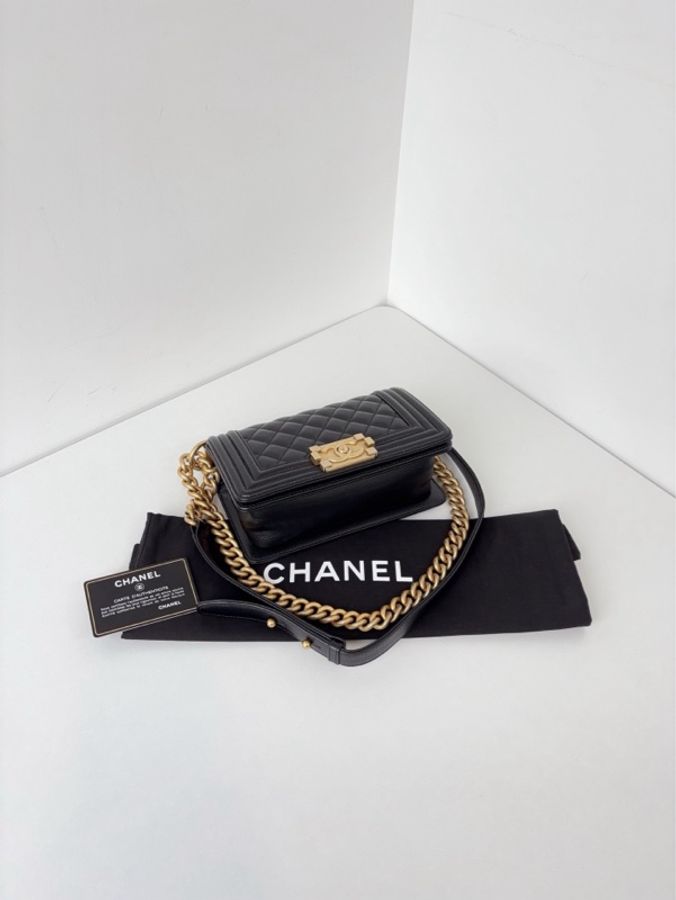 💎Chanel香奈兒|Leboy 黑金荔枝牛皮|小號|98新28開帶卡-5