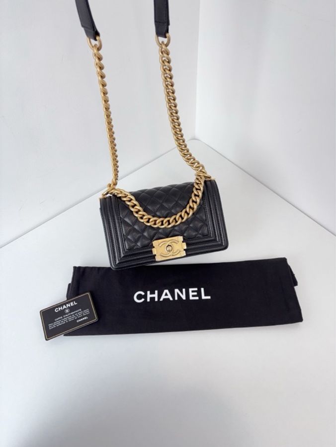 💎Chanel香奈兒|Leboy 黑金荔枝牛皮|小號|98新28開帶卡-6