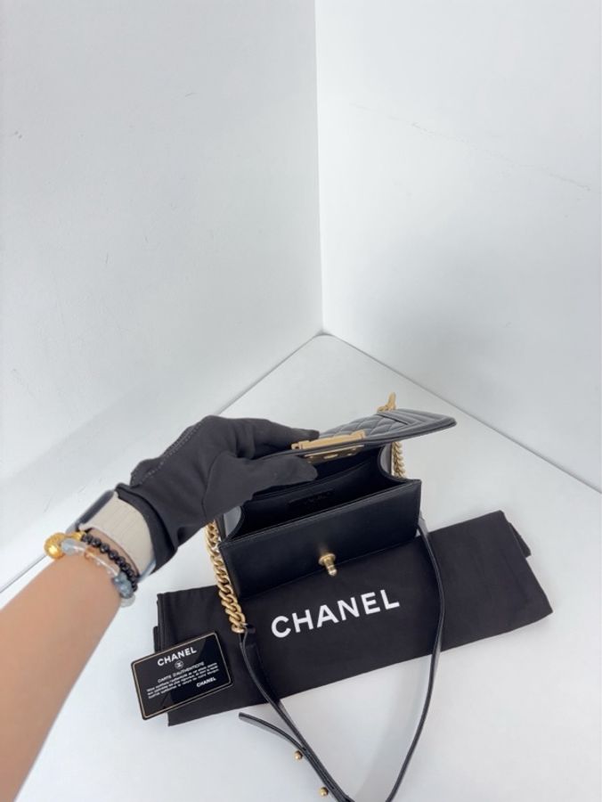 💎Chanel香奈兒|Leboy 黑金荔枝牛皮|小號|98新28開帶卡-7