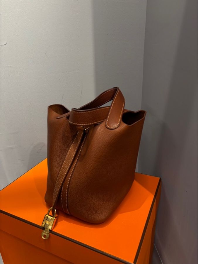 Hermes Picotin Lock 18 Fauve Barenia 馬鞍皮 菜籃子 金扣｜Classic Trend CT精品｜台北東區實體-0
