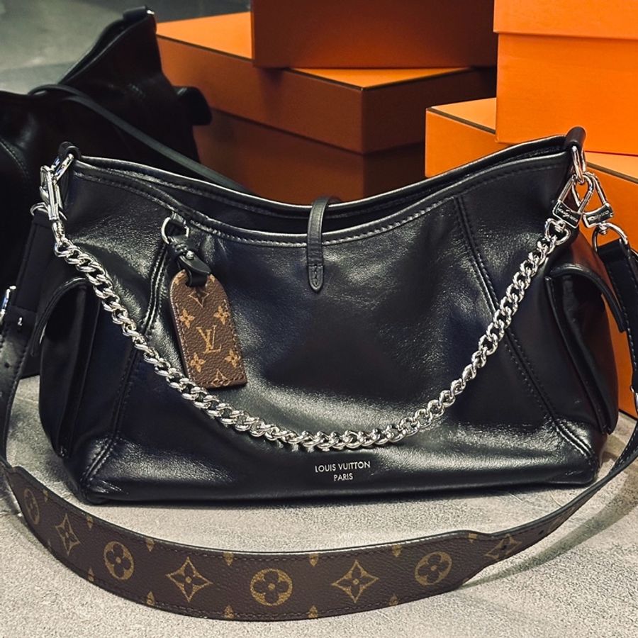 Louis Vuitton路易威登carryall cargo pm 小號黑武 士芯片款近全新-10