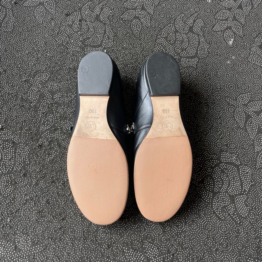 chanel香奈兒 鑽logo芭蕾鞋36碼 已貼底-6