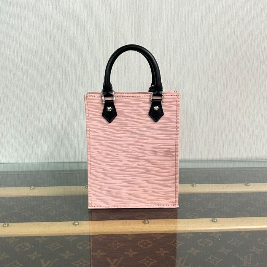 LV 粉色水波紋琴譜手提肩背斜背包 14*17*5 98新配件塵袋-8