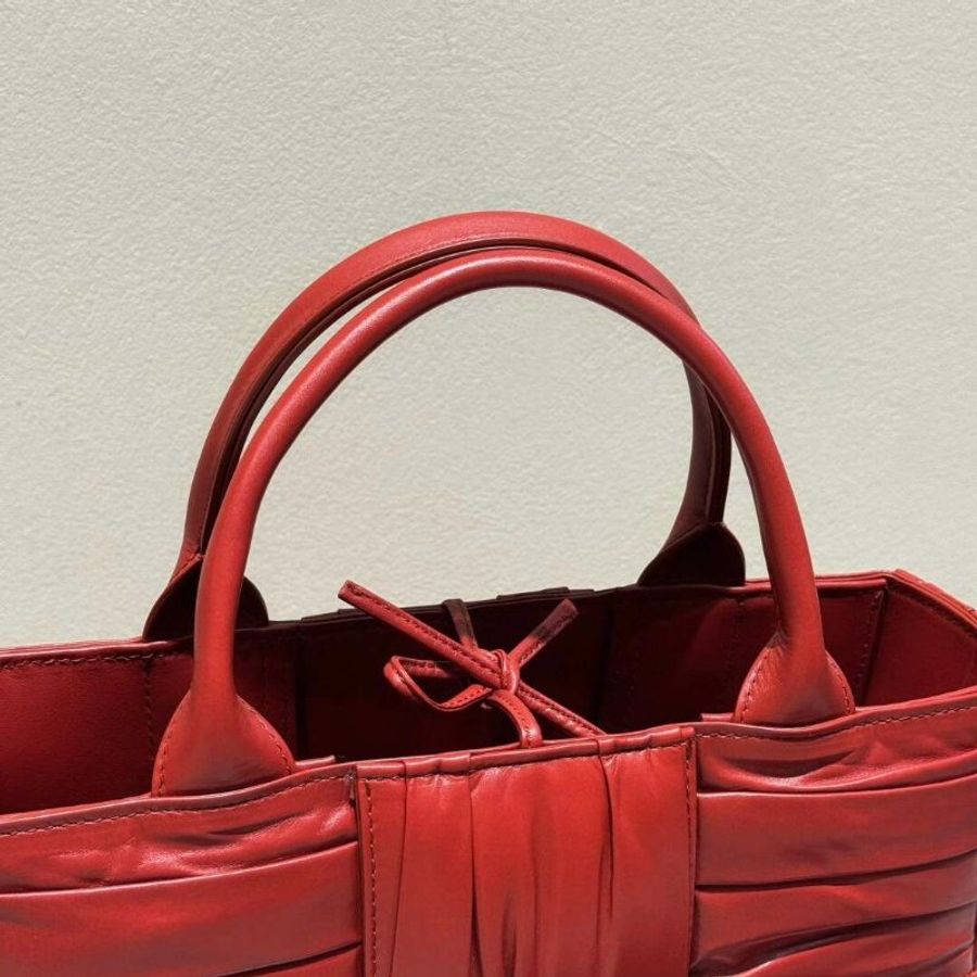BV ARCO 糖漿紅 牛皮 mini 編織包25*10*18cm 99新配件塵袋 肩帶 子袋-5