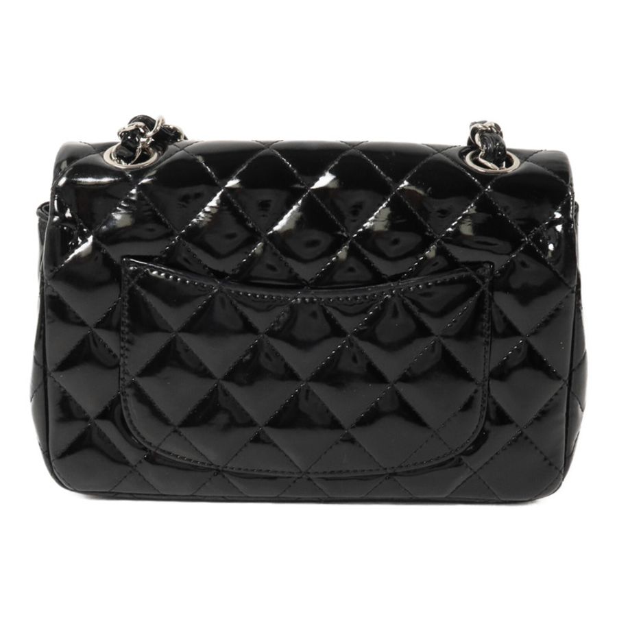 CHANEL 漆皮皮革Mini Classic 20鏈帶肩背袋-1