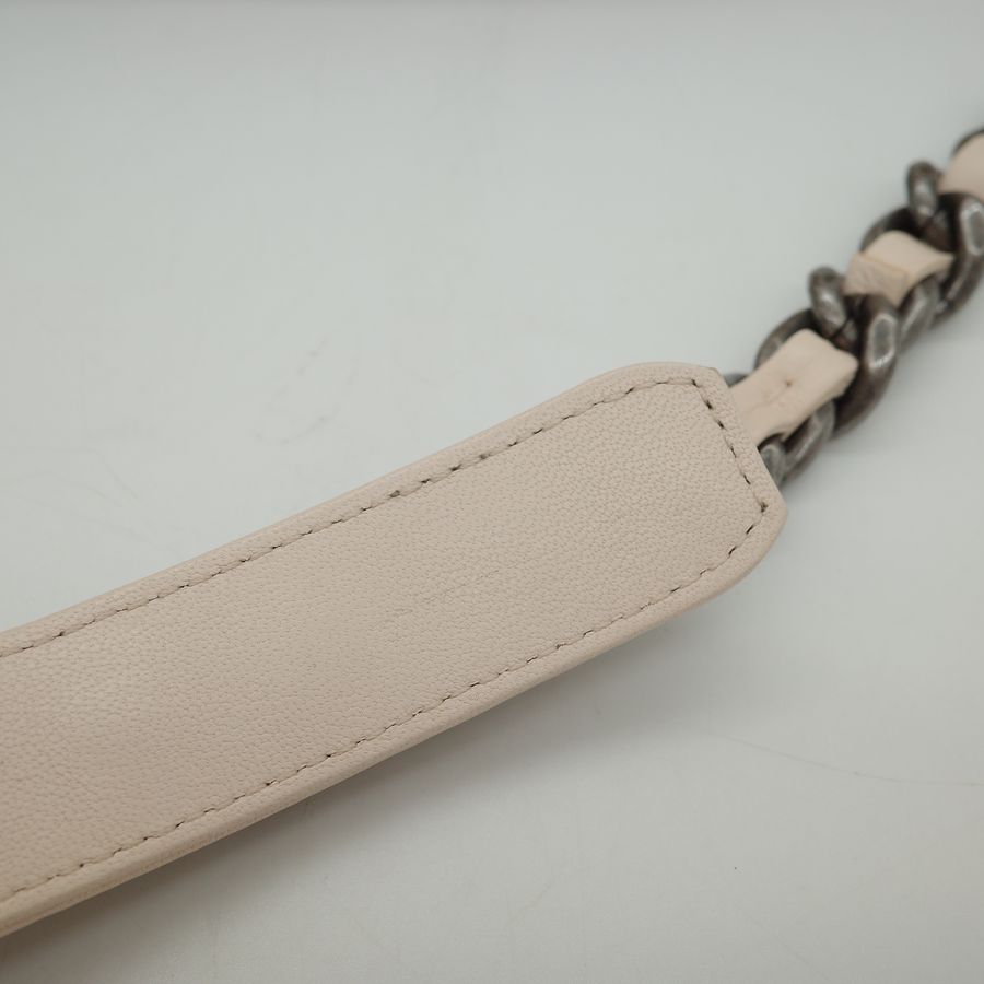 Chanel 香奈兒 19Bag 小號 香草米 皮革 金釦 鏈條包 斜挎包-12