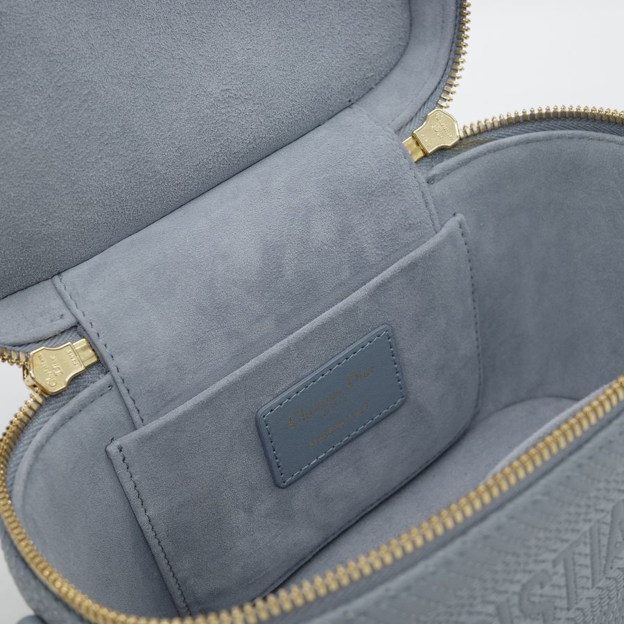Christian Dior Travel 旅行 小號 藍色 羊皮 化妝箱 手提包 斜背包-7
