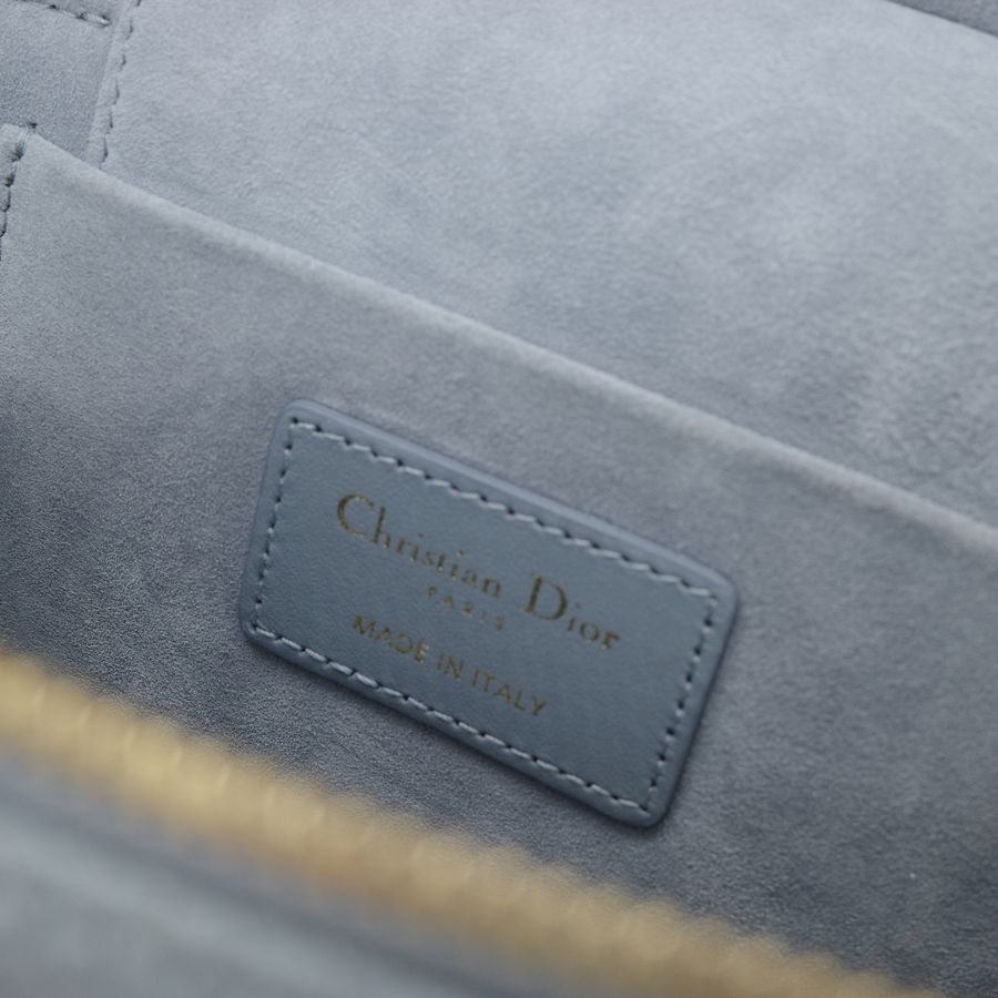 Christian Dior Travel 旅行 小號 藍色 羊皮 化妝箱 手提包 斜背包-9