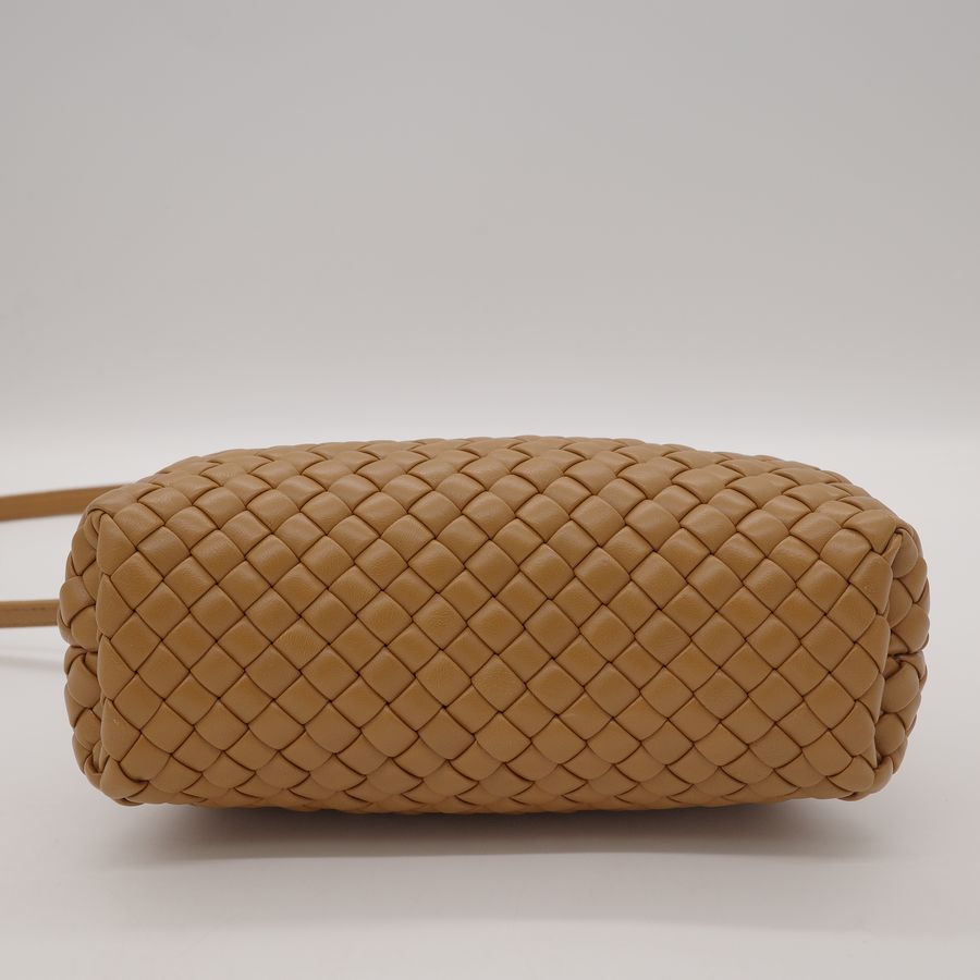 Bottega Veneta 寶緹嘉 Intrecciato 餅乾 棕色 駝色 編織 牛皮 復古 手提包 斜挎包-6