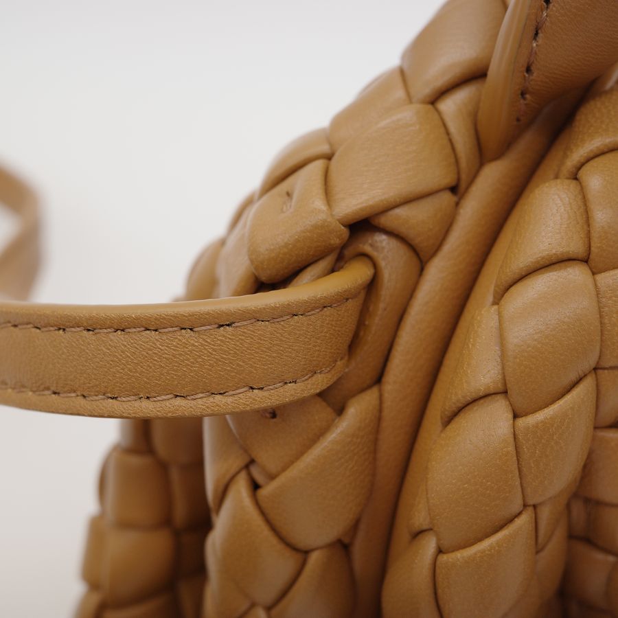 Bottega Veneta 寶緹嘉 Intrecciato 餅乾 棕色 駝色 編織 牛皮 復古 手提包 斜挎包-14