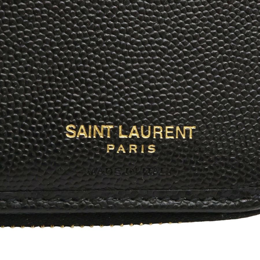 SAINT LAURENT 聖羅蘭 MATELASSE 二折中夾 黑色 粒面牛皮 668288BOW011000-5
