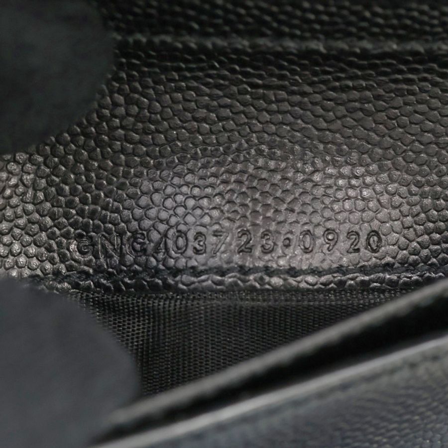 SAINT LAURENT 聖羅蘭 MATELASSE 二折中夾 黑色 粒面牛皮 668288BOW011000-6
