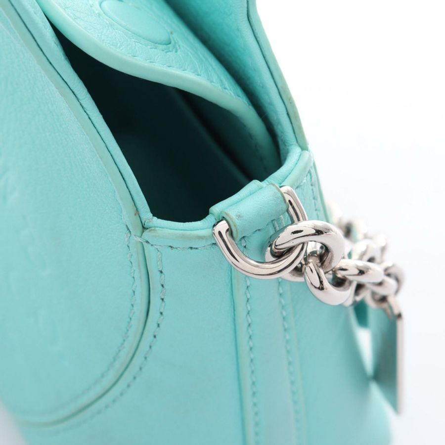 TIFFANY&CO 返回 TIFFANY Cham 肩挎包 皮革 綠色 二手-4