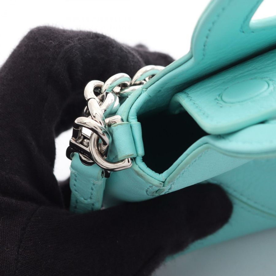 TIFFANY&CO 返回 TIFFANY Cham 肩挎包 皮革 綠色 二手-5