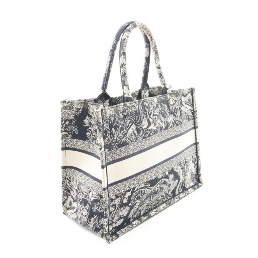 Christian Dior BOOK TOTE 中型手提包 M1296ZRGO 帆布 白色 海軍藍 二手 女士-1
