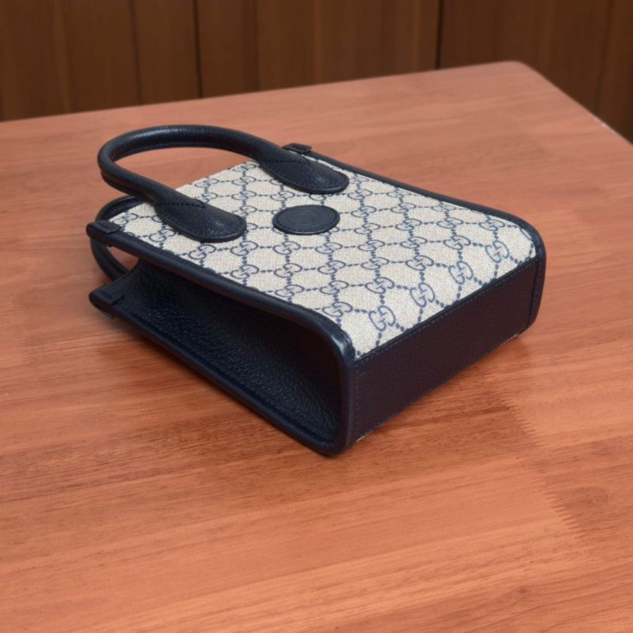 GUCCI Retro老花拼深藍色mini 手提肩背斜背 琴譜包 16*19.5*7 98新配件塵袋 購證-6