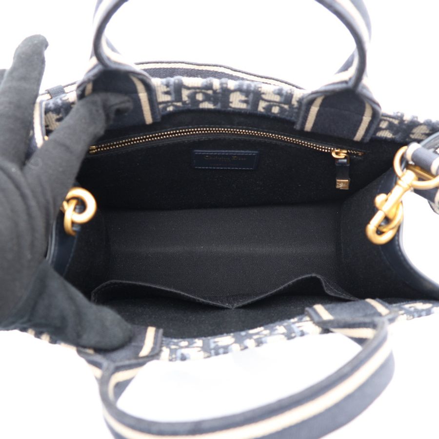 Dior 迪奧 Book Tote Small 兩用包 藍色 緹花帆布 M1325CZBB_M928-2
