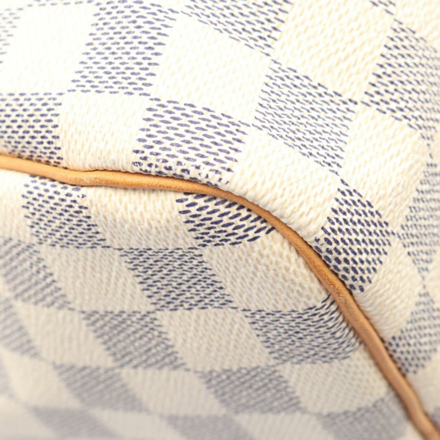 路易威登 Speedy 30 手提包 N41533 Damier Azur 帆布皮革 白色 二手 LV-8