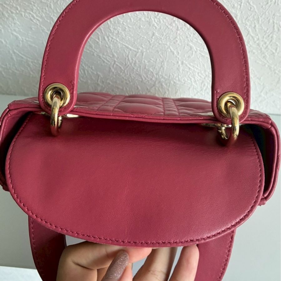 Dior 莓紅色黛妃包🎀好可愛-34