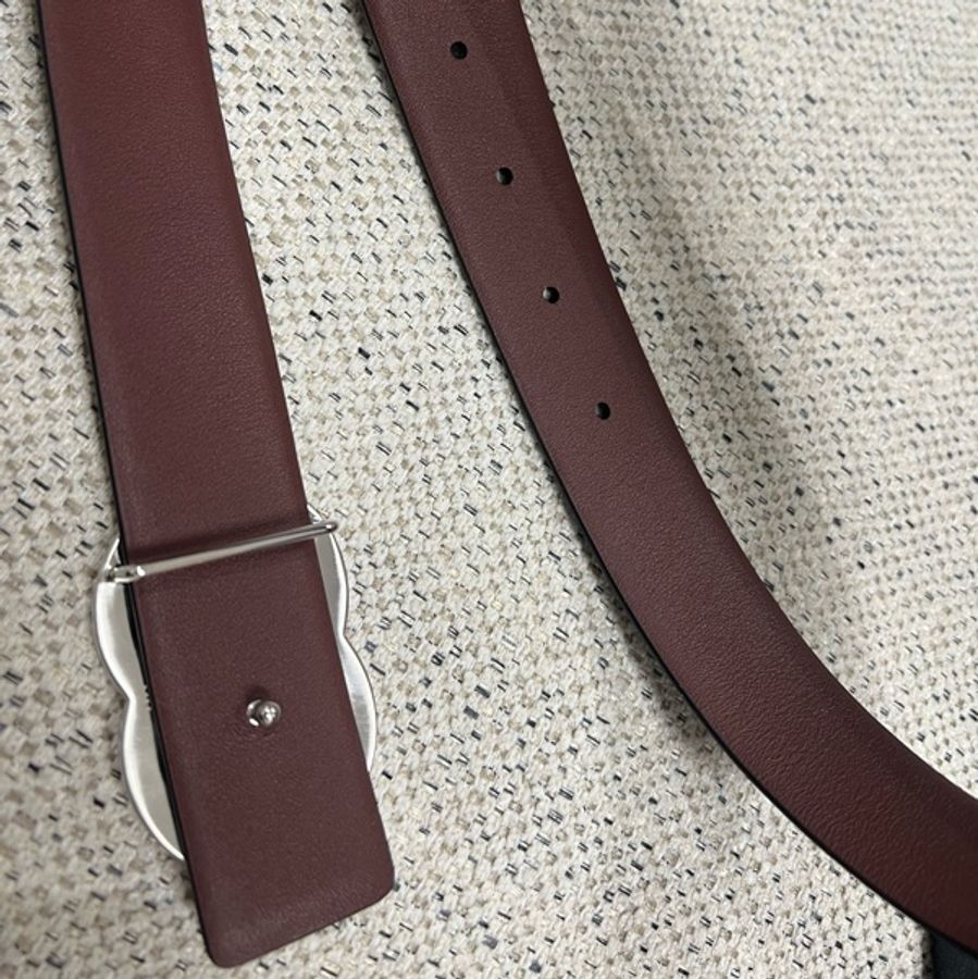 香奈儿Chanel经典款银色大logo双面腰带皮带尺寸 宽3cm长80/85/90cm無盒無塵袋-7