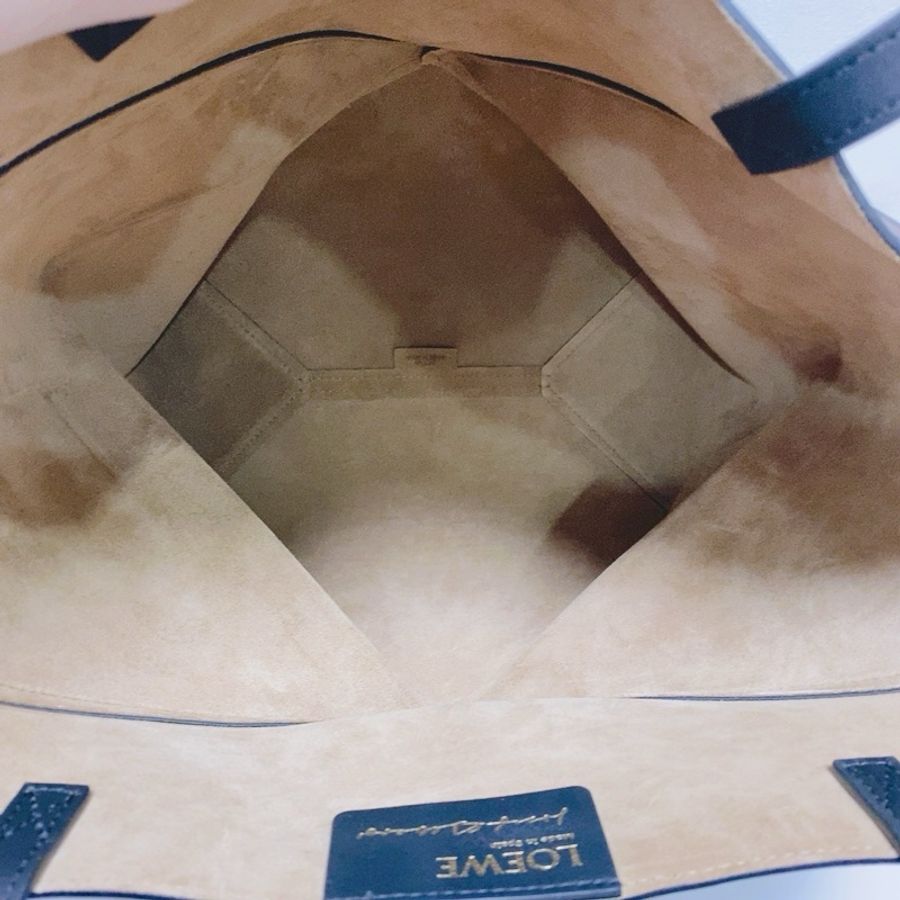Loewe羅意威Puzzle Fold中號納帕牛皮革黑色拼勃艮第酒紅色托特包-7