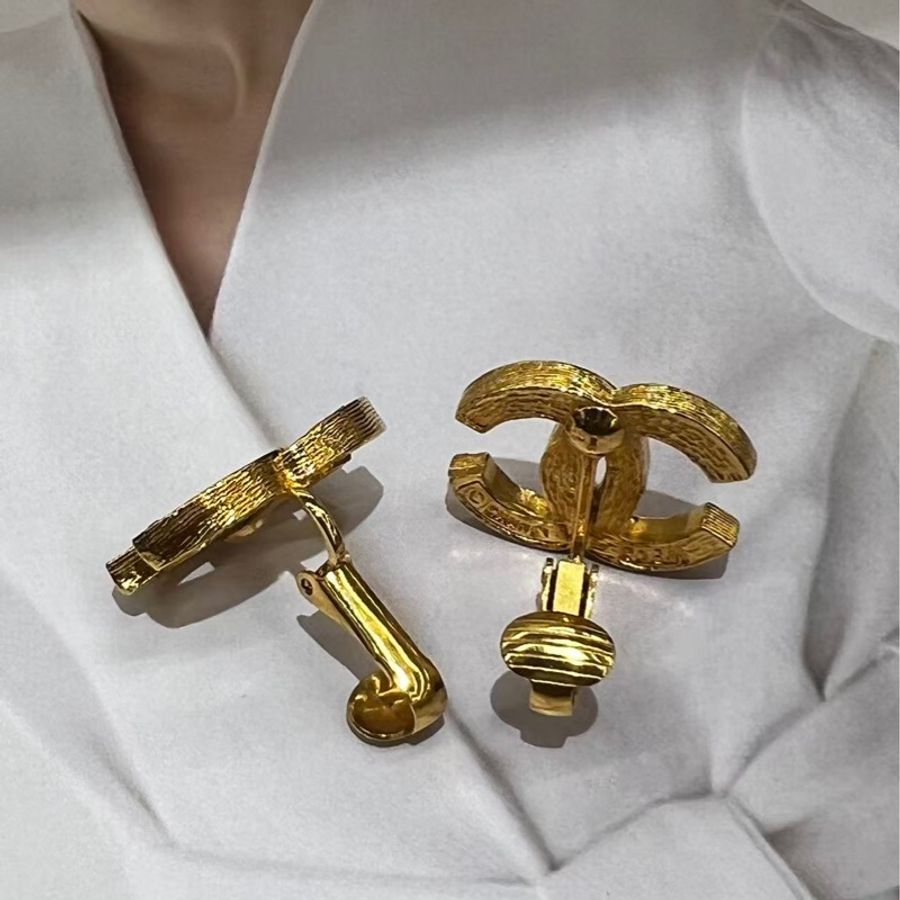 Chanel 復古水鑽耳環-4
