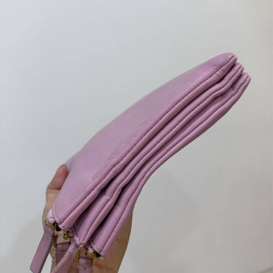 Celine Trio 漸變粉 三層 斜背包 肩背包 側背包-9