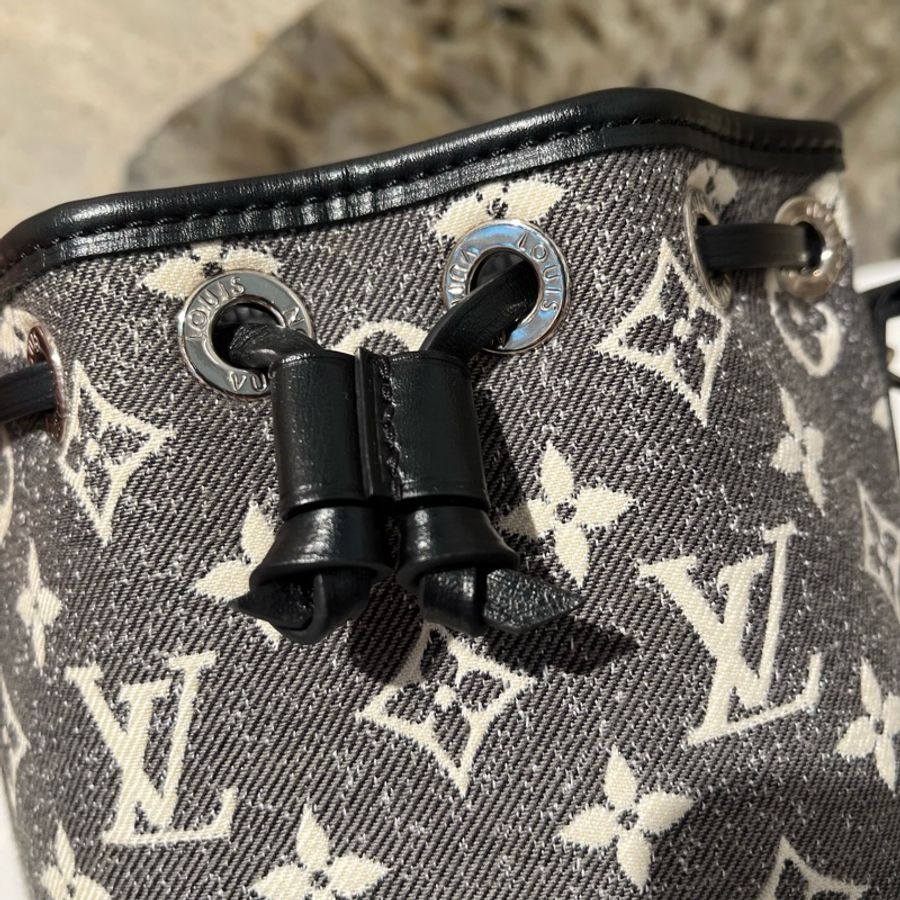 Louis Vuitton 黑邊丹寧布Nano 水桶包-7