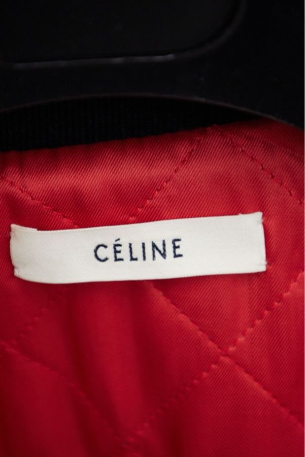 Celine深蓝色皮夹克皮衣-12