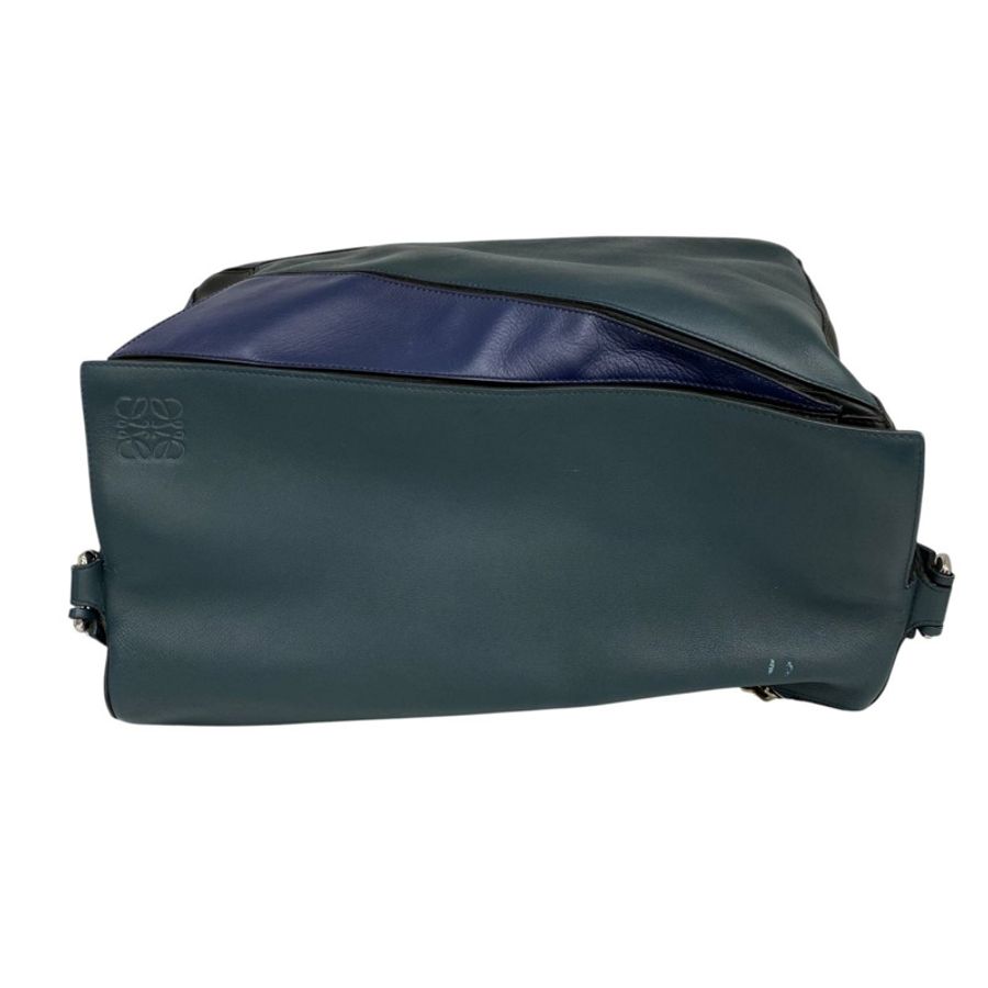 ☆ LOEWE 羅意威 Navy Calfskin Puzzle Shoulder Bag 深藍色小牛皮肩背包-267014793-7
