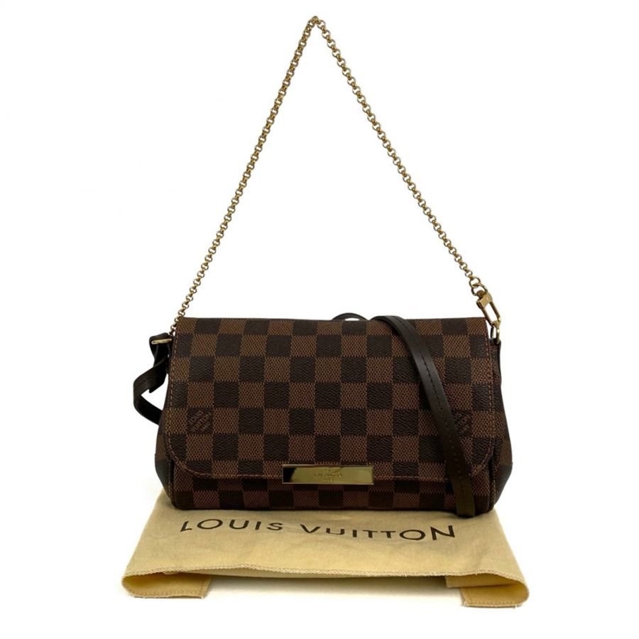 △ LOUIS VUITTON 路易·威登 Brown Coated Canvas Damier Favorite PM 2 way bag 啡色塗層帆布經典格紋兩用袋 N41276-267014150-0