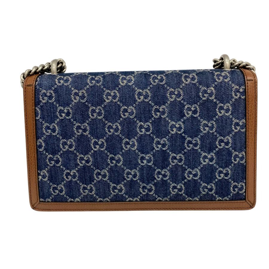 ☆ GUCCI 古馳 Brown And Navy Calfskin And Denim Dionysus Shoulder Bag 啡色和深藍色小牛皮和牛仔布肩背包 400249 -267014487-2