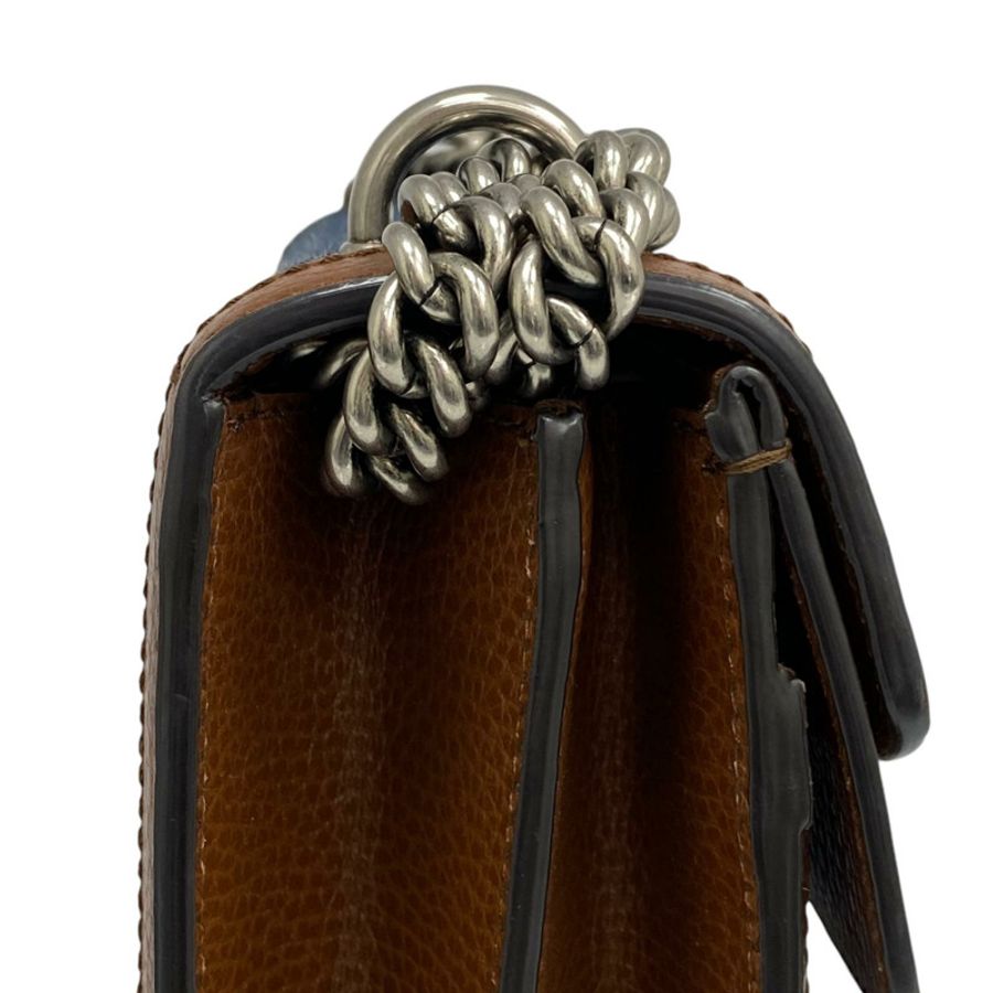☆ GUCCI 古馳 Brown And Navy Calfskin And Denim Dionysus Shoulder Bag 啡色和深藍色小牛皮和牛仔布肩背包 400249 -267014487-10