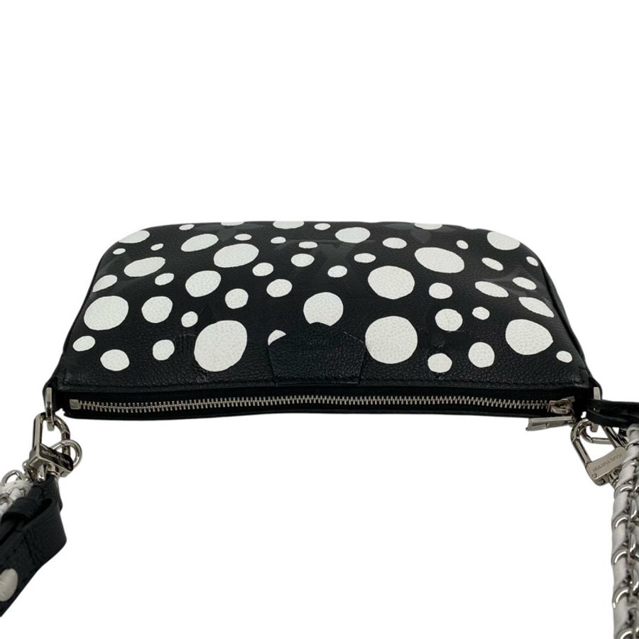 △ LOUIS VUITTON 路易·威登 Black Calfskin Monogram Empreinte Lv X YK Multi Pochette Accessoires Shoulder Bag 黑色小牛皮經典老花草間彌生聯名肩背包 M46410-267014679-22