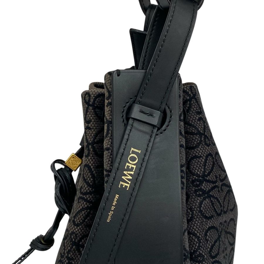 ☆ LOEWE 羅意威 Black Canvas Balloon Shoulder Bag 黑色帆布肩背包-267014902-10