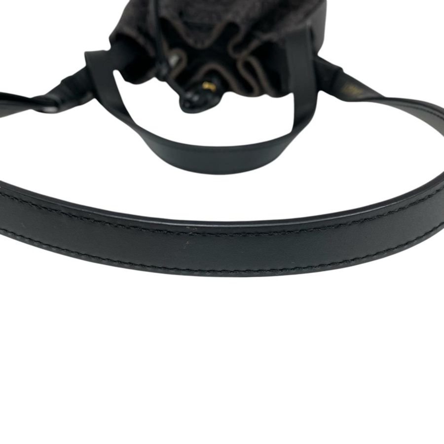 ☆ LOEWE 羅意威 Black Canvas Balloon Shoulder Bag 黑色帆布肩背包-267014902-12