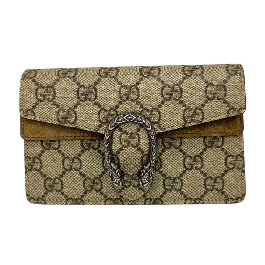 ☆ GUCCI 古馳 Beige Coated Canvas GG Monogram Shoulder Bag 淺褐色塗層帆布GG經典花紋肩背包 476432-267015270-1