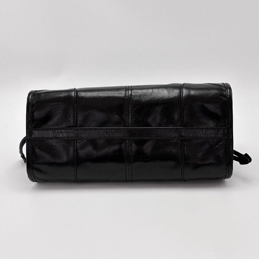 PRADA 黑金油蠟皮 SoftIux小號手提肩背斜背包26*14*12 全新閒置配件塵袋購證-2