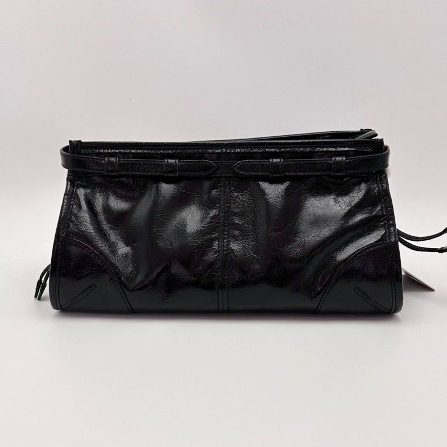 PRADA 黑金油蠟皮 SoftIux小號手提肩背斜背包26*14*12 全新閒置配件塵袋購證-3
