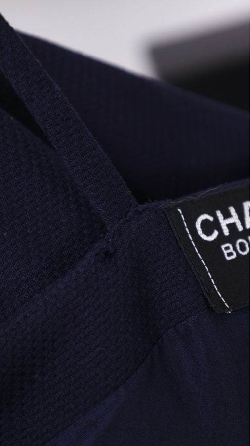 Chanel海军蓝高腰吊带连衣裙-18
