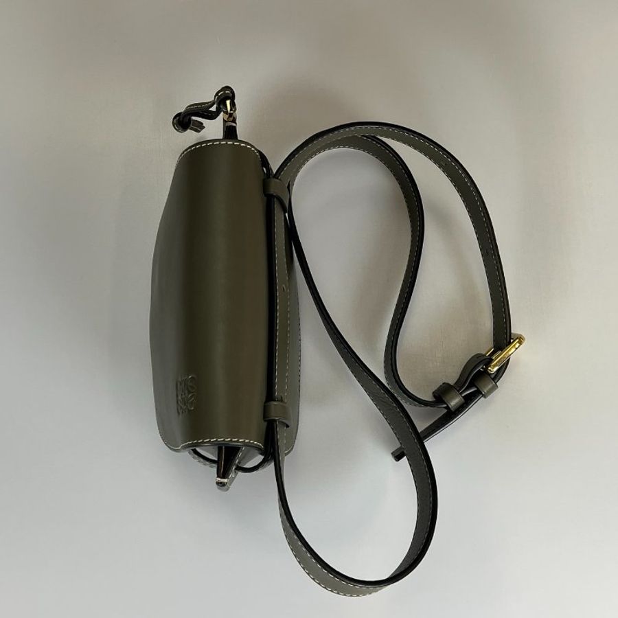 LOEWE 271925 墨綠GATE腰包 MINI-6