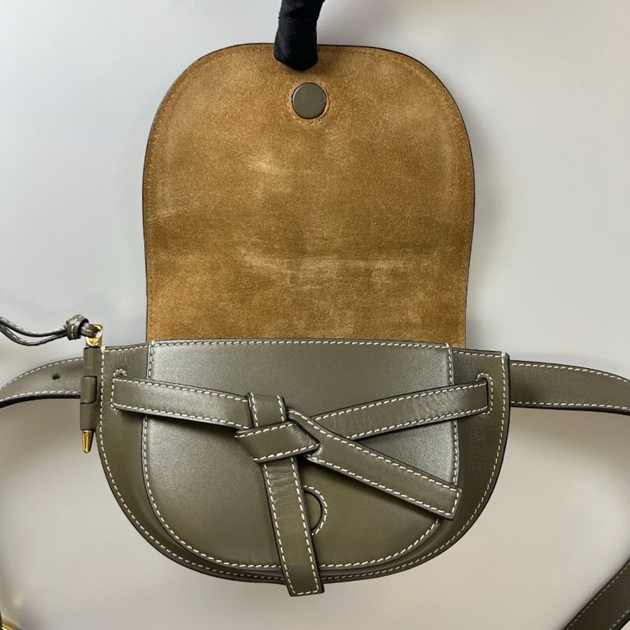 LOEWE 271925 墨綠GATE腰包 MINI-7