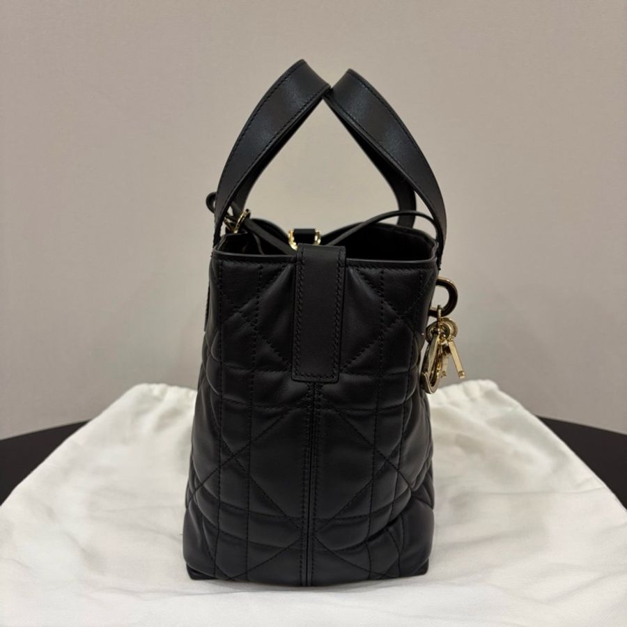 Dior/迪奧 Toujours土著黑金竪版小號 手提包斜背包-3