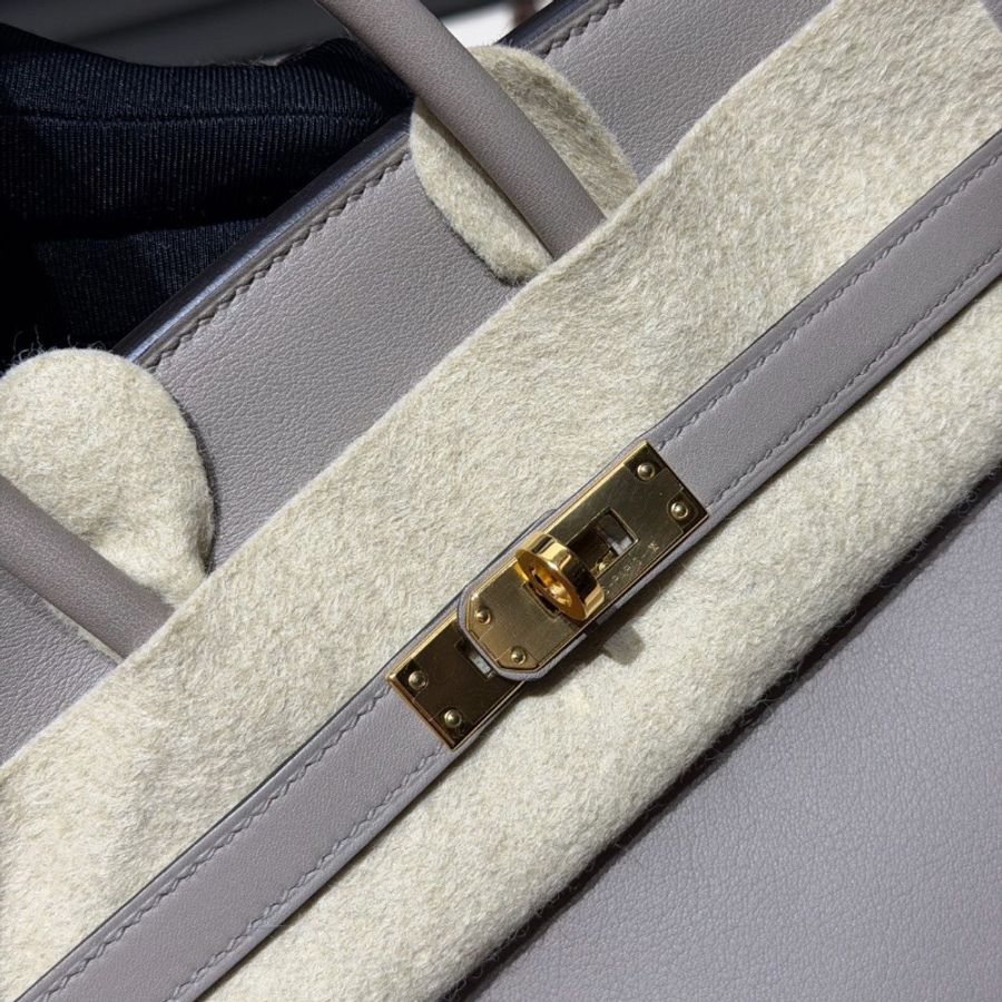 全新帶膜🩶✨#愛馬仕 #銀河灰金扣 #birkin25鉑金包bk25 #swift皮 #鎖鑰匙防塵袋雨衣-6