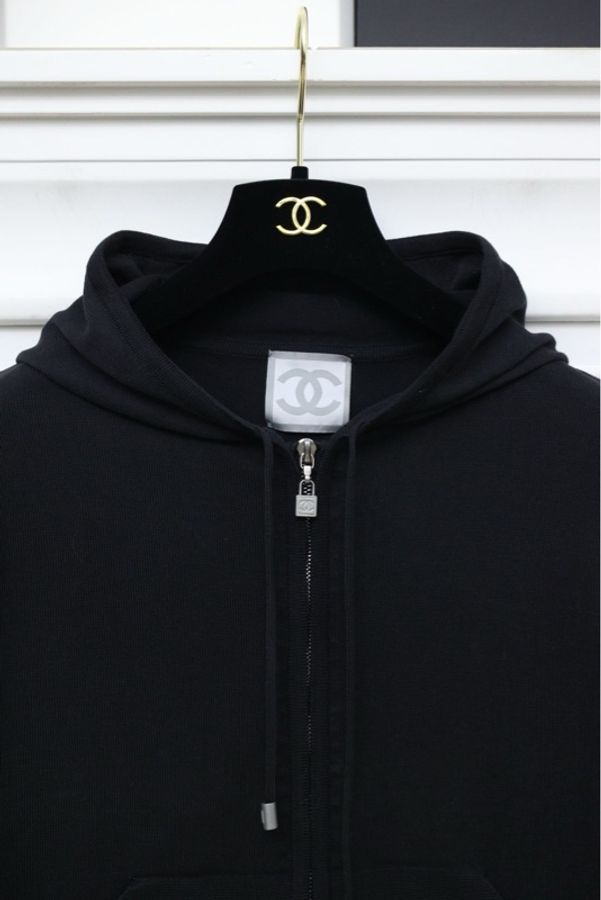Chanel 03年运动方标系列黑色运动系列拉链外套-5