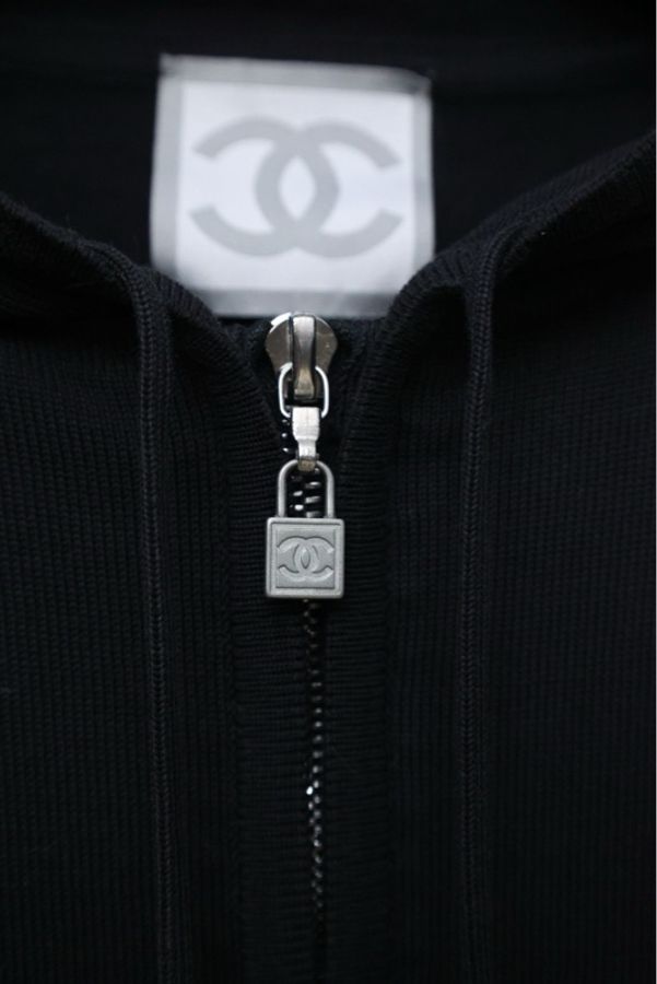 Chanel 03年运动方标系列黑色运动系列拉链外套-7