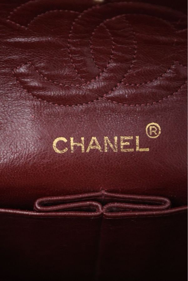 Chanel灰毛呢金扣classic flap双盖CF单肩包-6